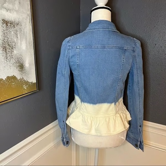 Kate Spade Bleach Dip Dye Denim Jacket Size L - Picture 6 of 7